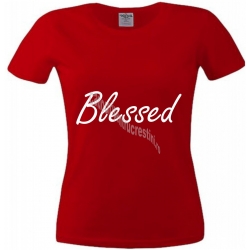 Tricou rosu femei, Blessed